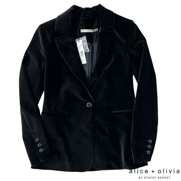 Alice + Olivia **NWT** Macey Velvet Black Blazer - Picture 14 of 15